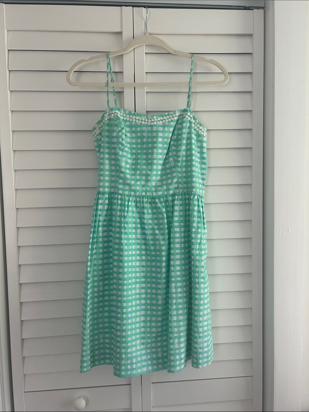 Lilly Pulitzer Mint Green Gingham Mini Dress